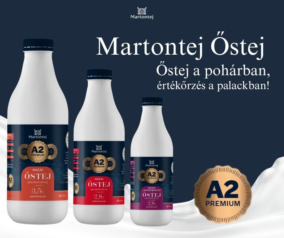 Martontej Őstej – pasztőrözött A2 tej üvegben, három kiszerelésben